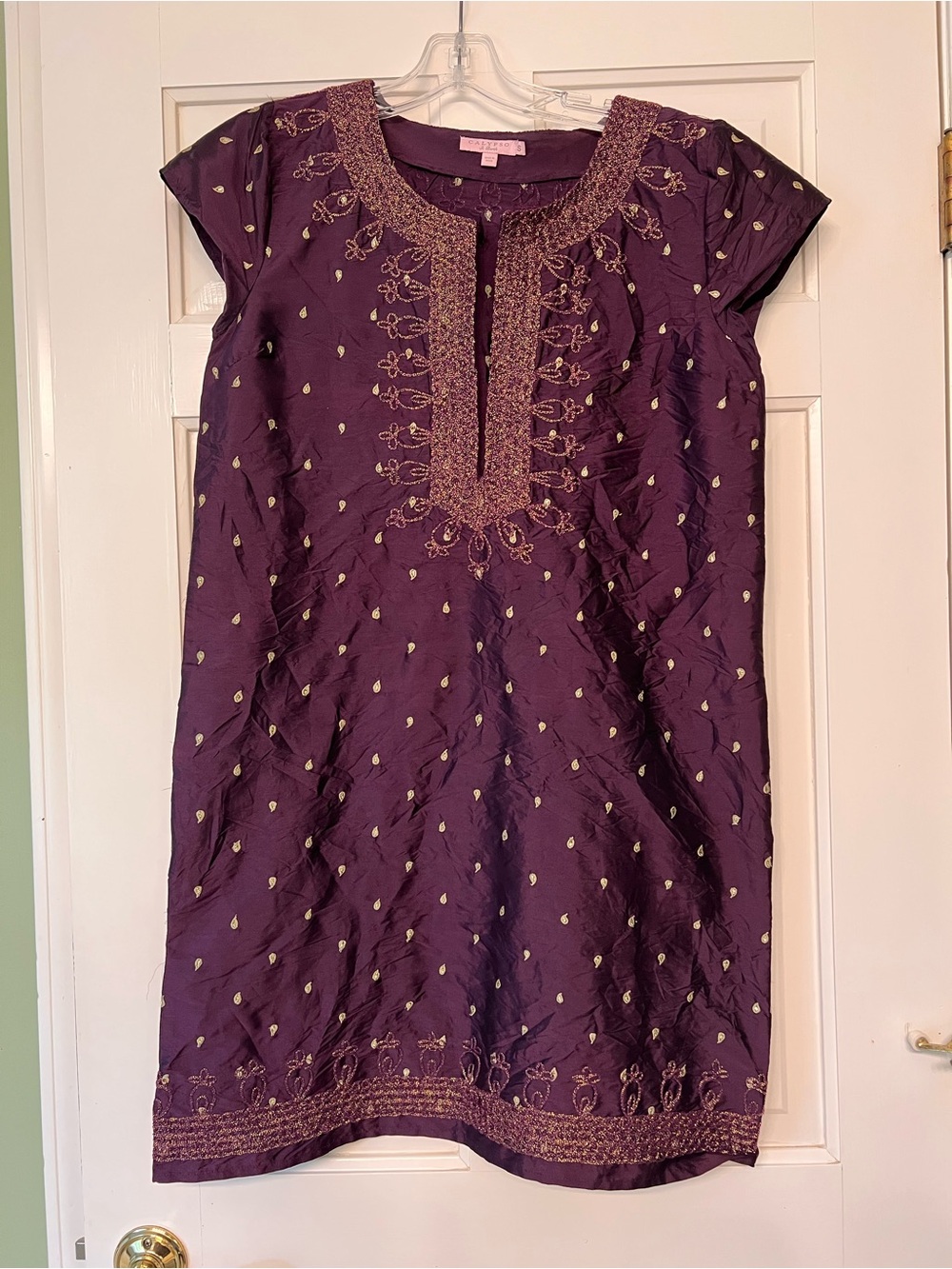 Bonny Paisley Embroidered Taffeta Dress